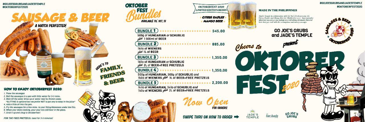 Go Joe's Grub and Jade's Temple Oktoberfest menu